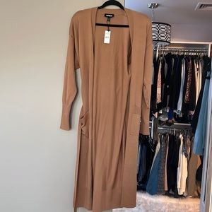 Express belted long cardigan/duster